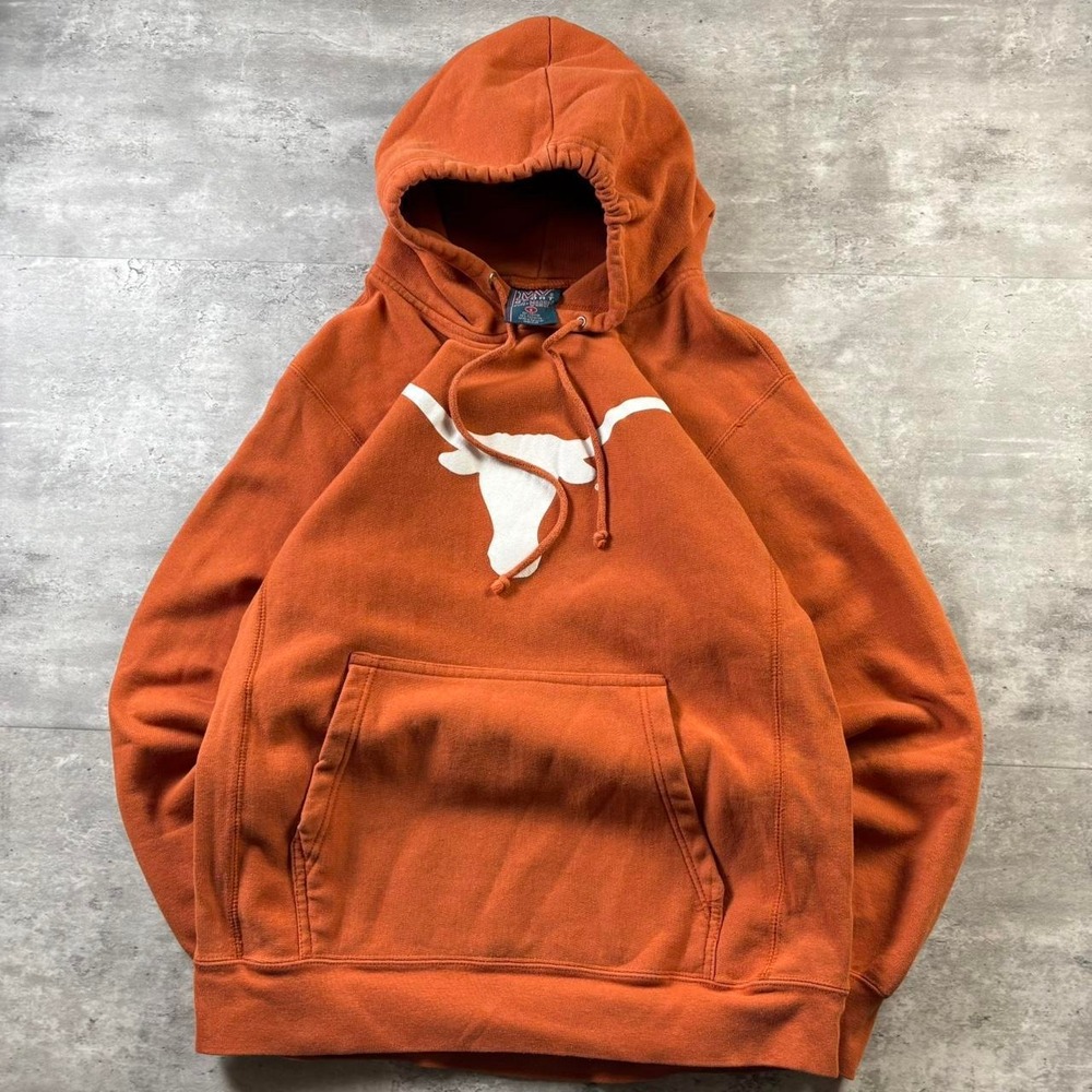 MV Sport Hoodie Mens Small Orange Texas Longhorns Vintage 90s Pro Weave